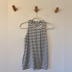 Athleta Racerback Tank Top Striped Sz XS White Black